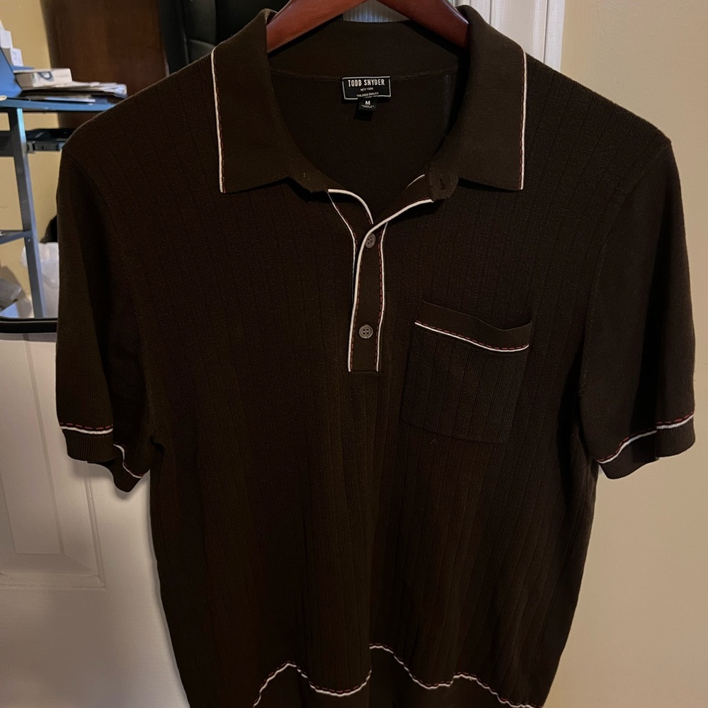 Todd Snyder ITALIAN COTTON SILK TIPPED RIVIERA SWEATER POLO size medium